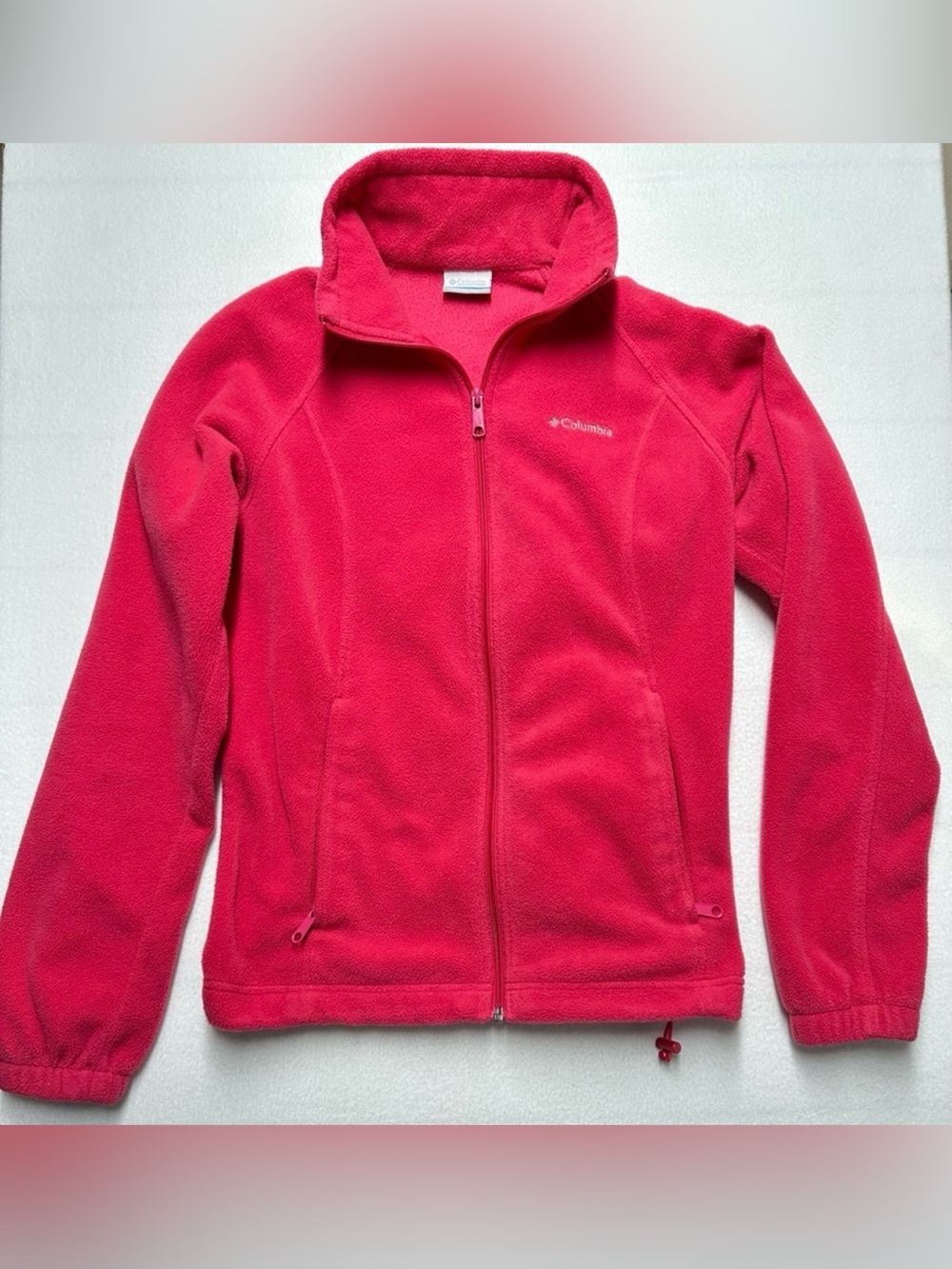 Columbia Women’s M Pink Full Zip Soft Fleece Jacket Lightweight Outdoor